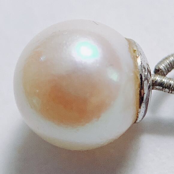 Vintage Signed Marvel Sterling Silver Pearl Pendant Necklace Mid Century 40s–50s - Picture 14 of 16